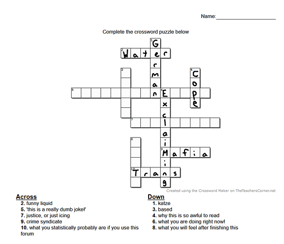 Funny Crossword