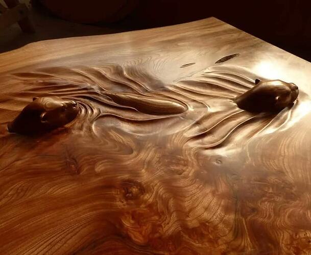 otters in wood