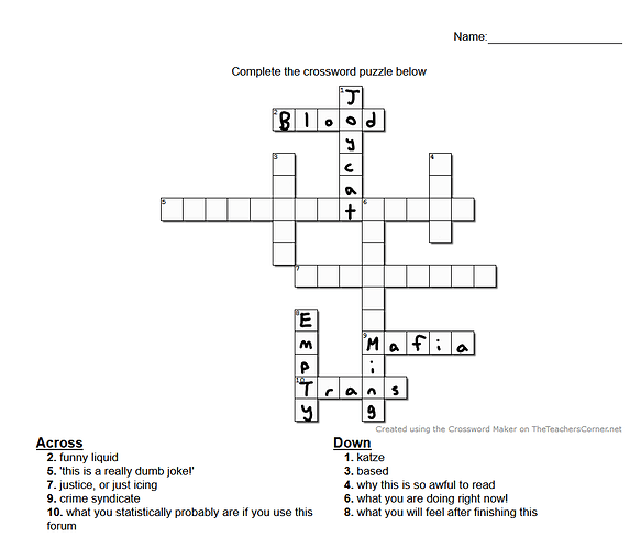 Funny Crossword