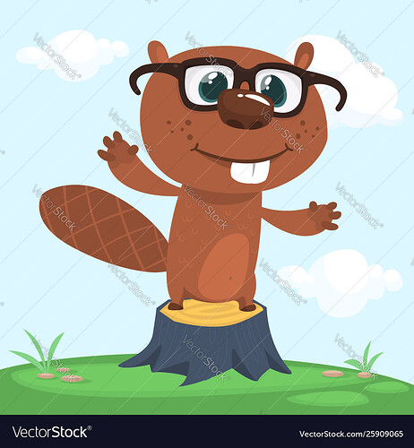 happy-cartoon-beaver-wearing-eyeglasses-vector-25909065